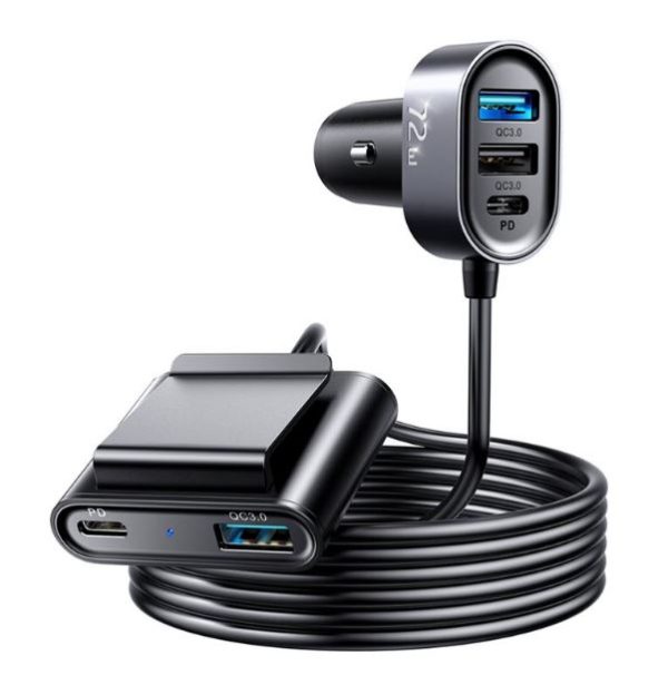 JOYROOM JR-CL05 72W Multi-port QC3.0+PD Fast Car Charger Adapter