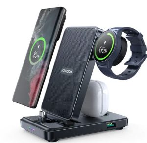 JR-WQS01/JR-WQS02 4 in 1 Magnetic Charging Station for phone for watch for earphone Type-C/Lightning
