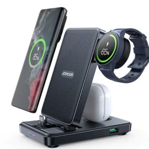 JR-WQS01/JR-WQS02 4 in 1 Magnetic Charging Station for phone for watch for earphone Type-C/Lightning