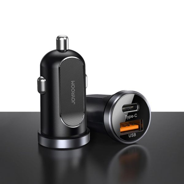 JOYROOM C-A08 Mini 30W Dual USB Ports QC3.0+PD Car Charger