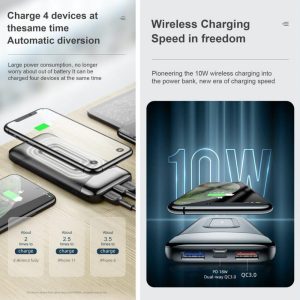 JOYROOM D-QP189 PD10W Wireless Charger 10000mAh Dual-Way Charing Power Bank