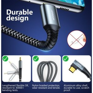 JOYROOM Type-C to Type-C 100W 5A Cable Elbow Data Cable