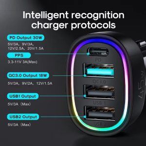 Joyroom JR-CL09 45W 4-port Car Charger