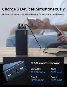 Joyroom JR-QP195 20000mah 22.5W Fast Charging Power Bank