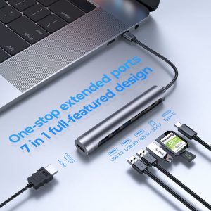 Joyroom S-H112 7 in 1 USB C Hub Adapter Docking Station without LAN Port