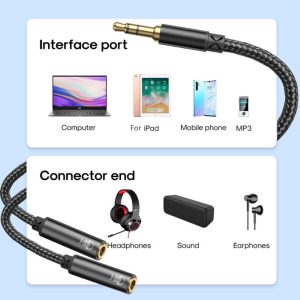 Joyroom SY-A04 Male to female Y-splitter Audio Cable Support Voice Call