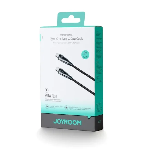 JOYROOM A31 240W Type-C to Type-C Fast Charge Data Cable, Length 1.2m(Black)