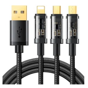 JOYROOM S-1T3015A5 3.5A 3-in-1 usb to Lightning+Type-C+Micro Charging cable 1.2m