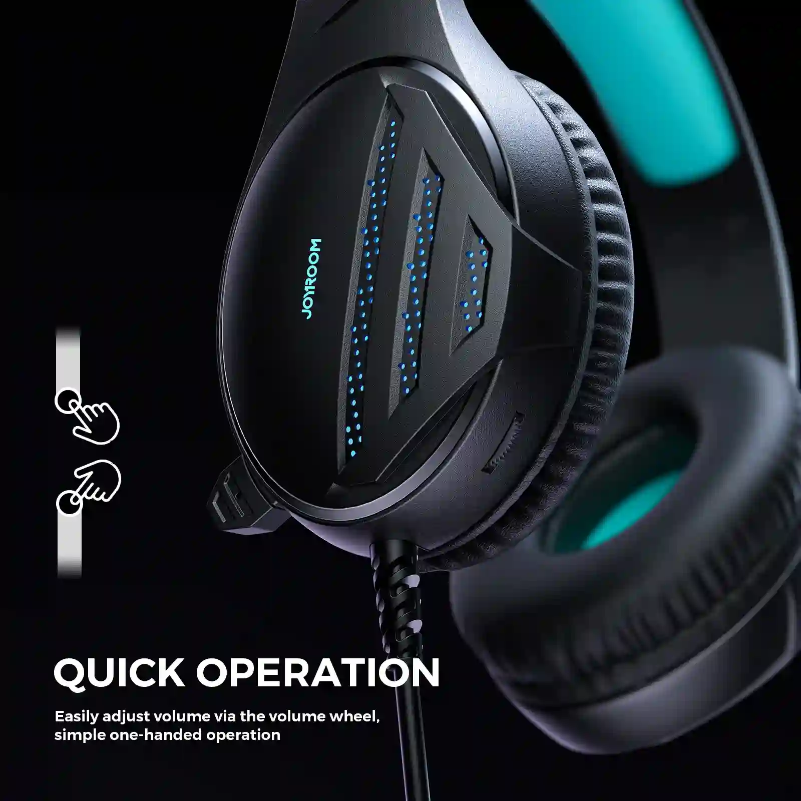 JOYROOM JR-HG2 close-up of ear cushions and headband