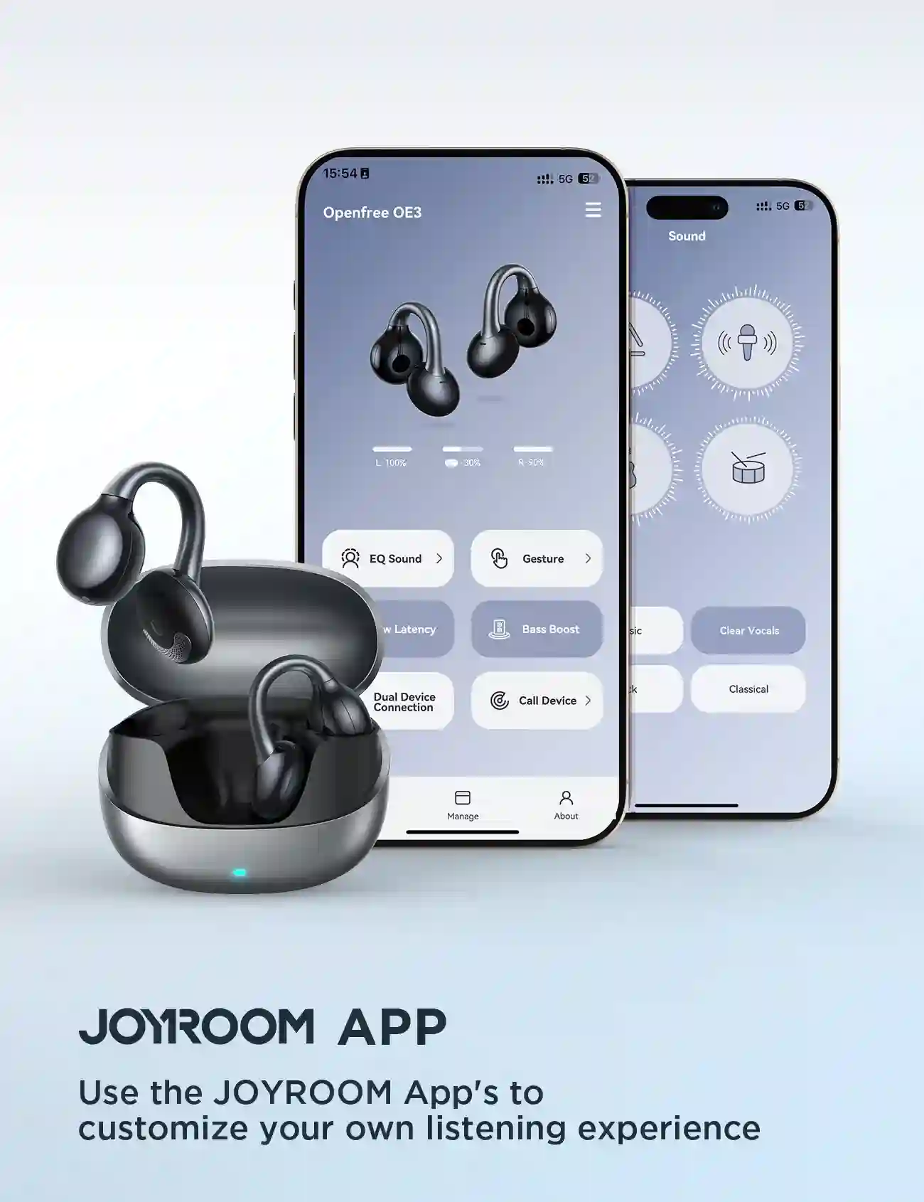 JOYROOM JR-OE3 Clip On Earbuds 3 Compact charging case of JOYROOM JR-OE3