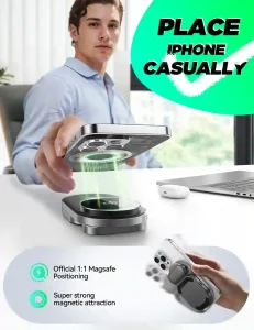 JOYROOM JR-W17 MagSafe alignment in action