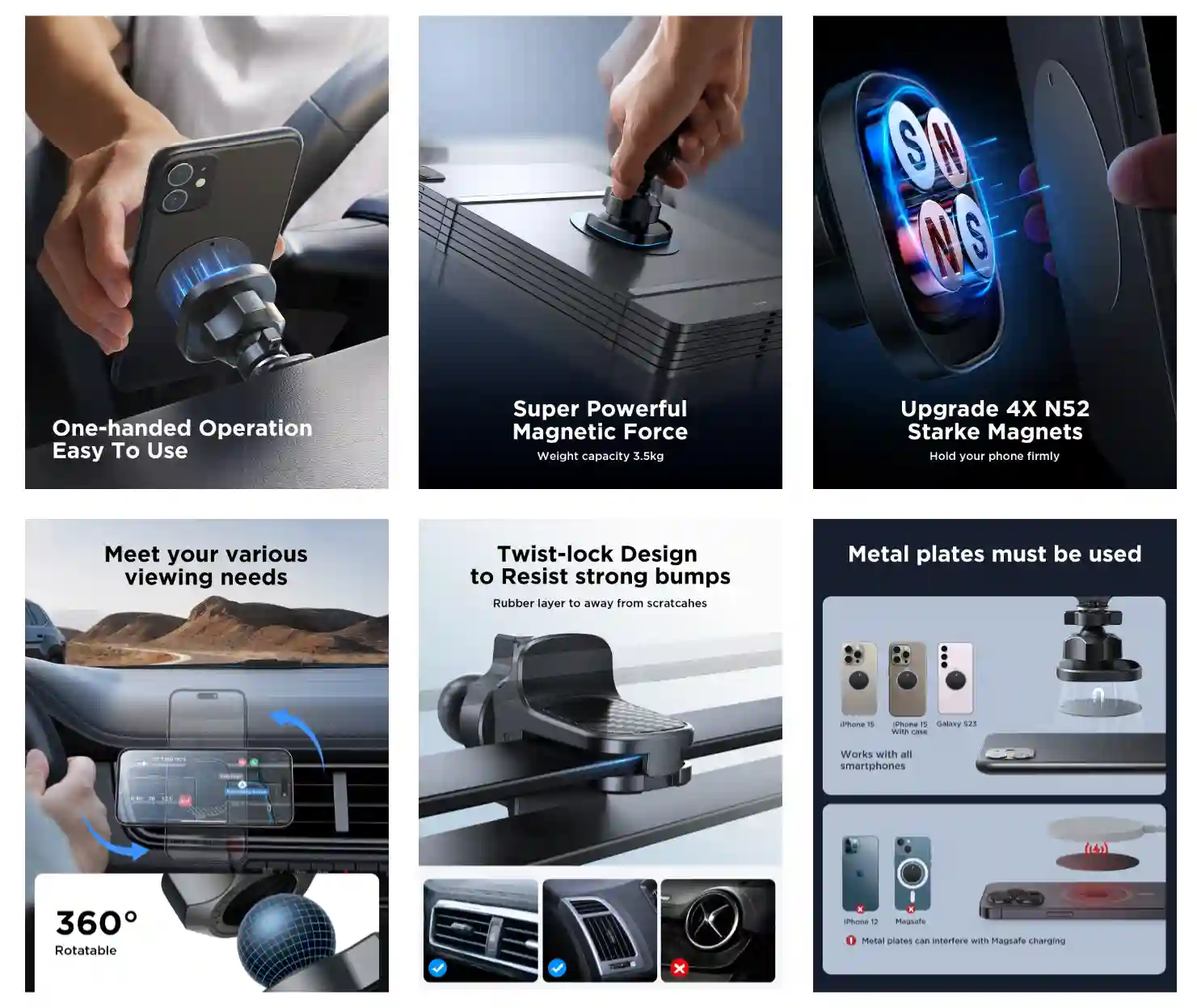 JOYROOM JR-ZS400 Magnetic Car Phone Mount 1 JOYROOM JR-ZS400 magnetic car mount on dashboard