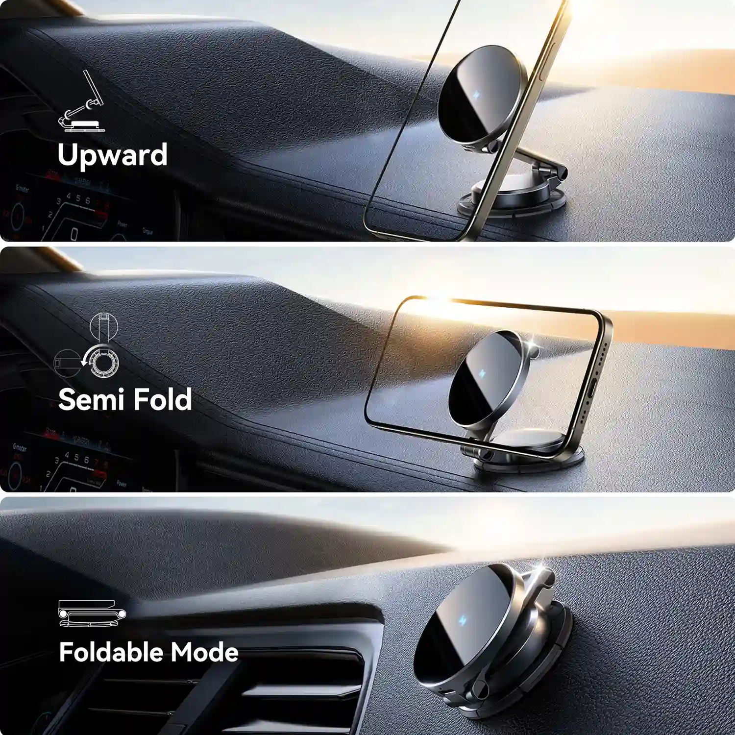 JOYROOM JR-ZS408 Magnetic Wireless Car Charger Holder 5 JOYROOM JR-ZS408 foldable magnetic mount