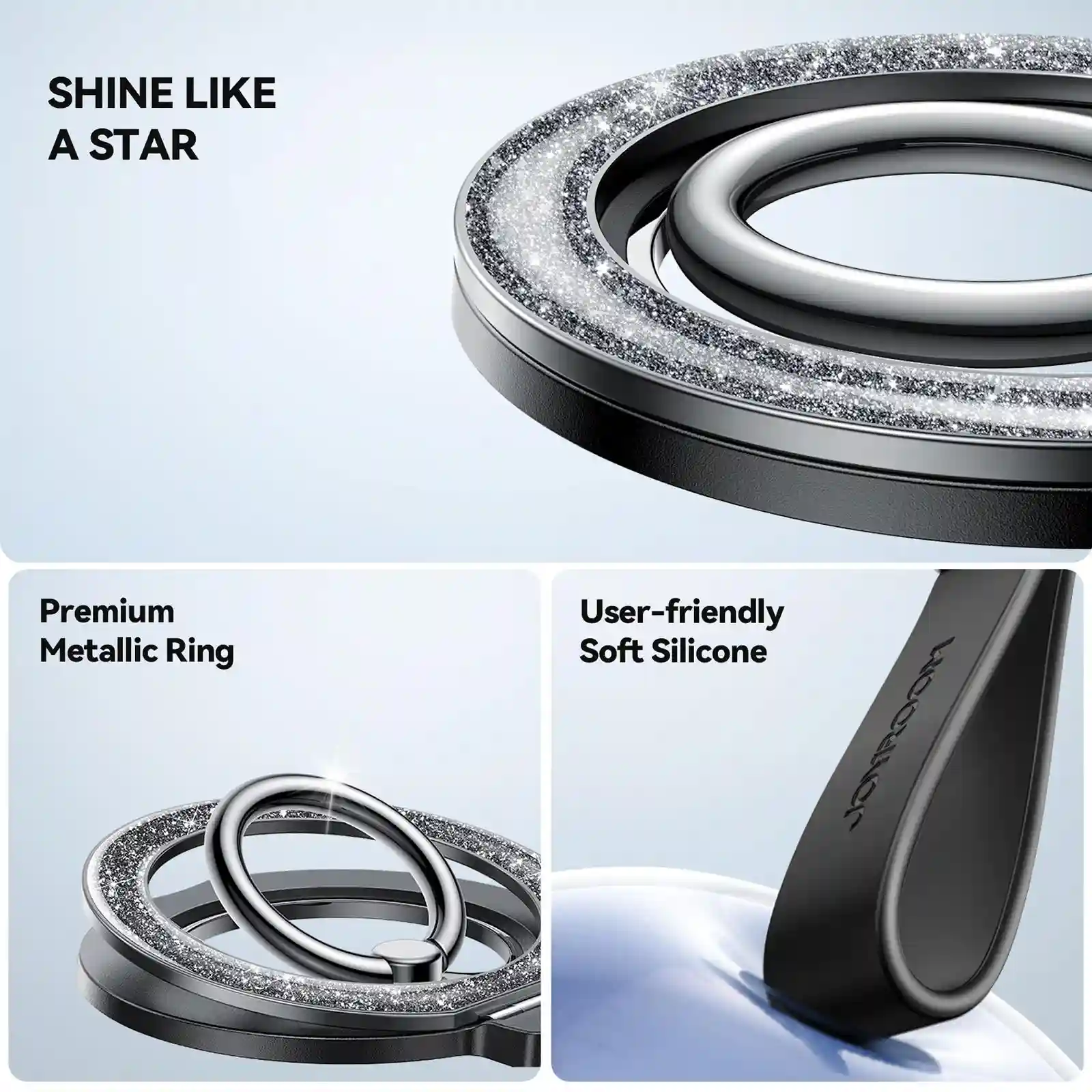 JOYROOM JR-ZS425 Glitter Ring Magnetic Phone Holder 6 Universal magnetic phone holder JOYROOM JR-ZS425