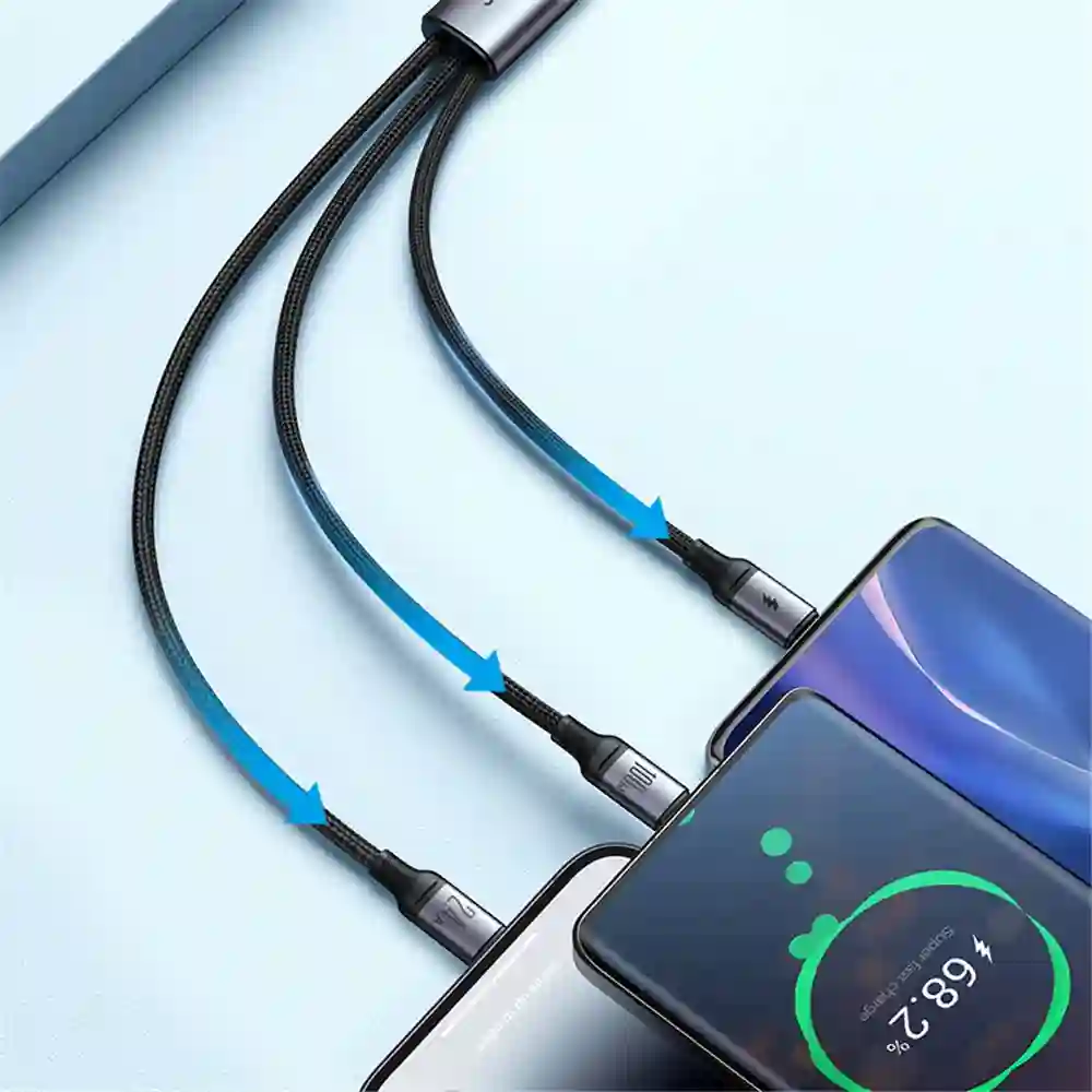 Joyroom SA21-1T3 charging three devices simultaneously