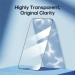 Joyroom JR-Z22 IPhone 15 Pro Full Cover Glass Protecter demonstrating 9H hardness resisting scratches from keys and sharp objects.