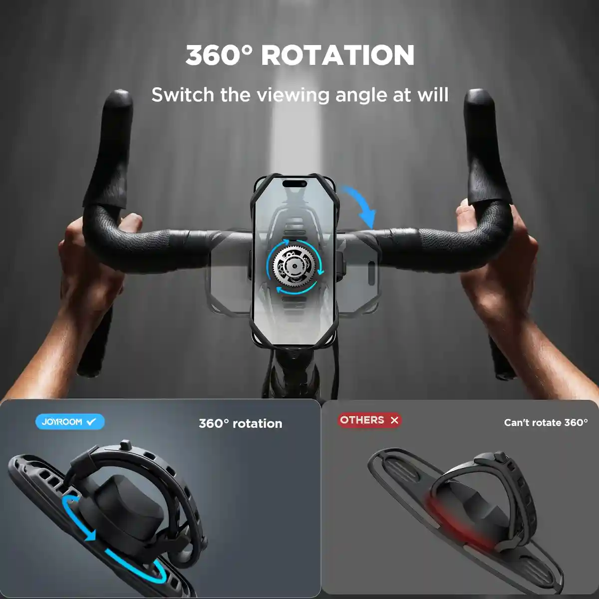 JOYROOM JR-ZS382 Bicycle Phone Holder 360-degree rotation feature