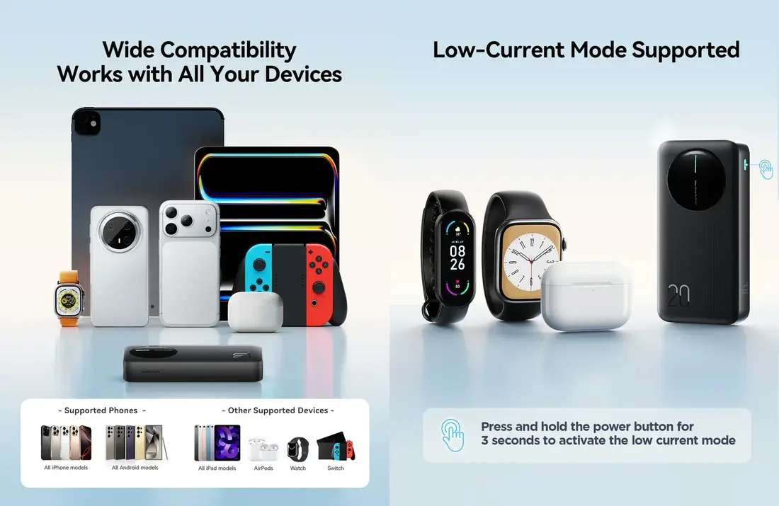 JOYROOM 20000mAh 22.5W Power Bank JR-PBF14 Pro multi device charging power bank with USB-A and Type-C