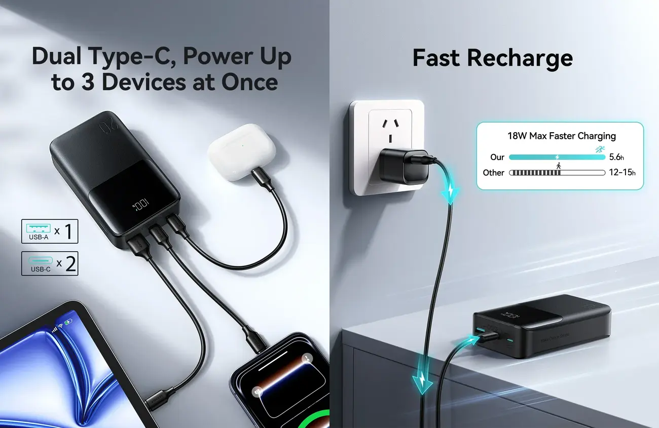 JOYROOM JR-QP192 Mini portable power bank with compact design and fast charging support