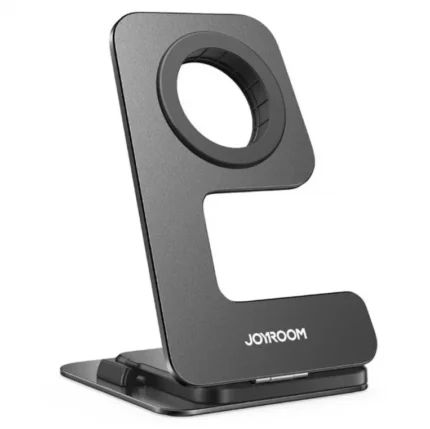 Joyroom JR-W18 foldable Apple Watch desktop charging stand with adjustable 120 degree viewing angle and stable base design