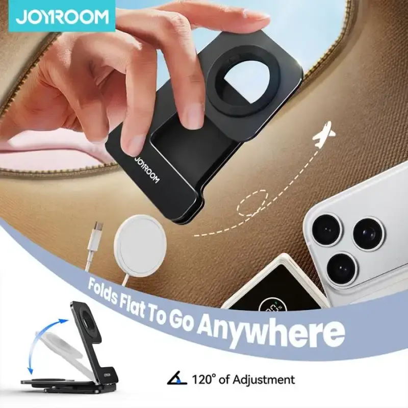 Adjustable Apple Watch desktop charger with anti slip silicone base and secure magnetic cable holder system