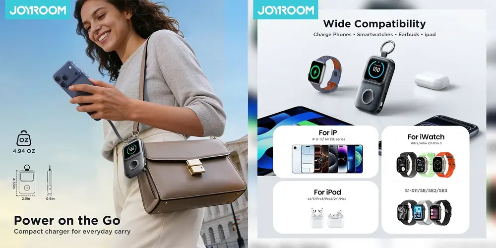 3 in 1 magnetic watch charger power bank for Apple Watch iPhone and earbuds with fast charging support