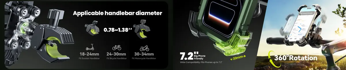 motorcycle handlebar phone holder stable grip mount for navigation and GPS use while riding
