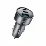 65W 3-Port Car Charger for iPhone Samsung and tablets in Bangladesh