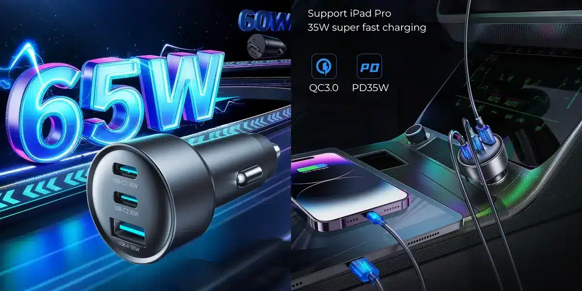 The JOYROOM JR-CCN19 65W 3-Port Car Charger is a powerful and versatile charging solution designed for drivers who need to charge multiple devices simultaneously. With 65W total output, it combines a 35W USB-C1 PD port, 30W USB-C2 port, and 30W USB-A QC-compatible port in one compact adapter. Its intelligent power management automatically detects connected devices and distributes power efficiently, while PPS support provides optimized fast charging for compatible smartphones and tablets. The charger supports 12V–24V vehicle systems, making it suitable for cars and other compatible vehicles. With three charging ports, dual intelligent chips, advanced safety protection, and a compact design, the JR-CCN19 is an excellent choice for daily commuting, road trips, and long-distance travel. Key Features 65W High-Speed Charging: Delivers up to 65W total power, providing fast and efficient charging for smartphones, tablets, and other compatible devices. 35W USB-C1 PD Output: The primary USB-C port supports up to 35W PD charging with PPS support for compatible devices. 30W USB-C2 Fast Charging: The second USB-C port provides up to 30W output, making it suitable for another fast-charging device. 30W USB-A Output: The USB-A port supports up to 30W output for compatible smartphones, tablets, earbuds, and accessories. Triple-Port Charging: Charge up to three devices simultaneously from a single car charger. Smart Power Management: Dual intelligent chips identify connected devices and automatically optimize power distribution. PPS Fast Charging Support: USB-C ports support programmable power supply for compatible devices, helping deliver more efficient charging. Advanced 6-Layer Safety Protection: Provides protection against overcurrent, overvoltage, overload, overheating, and short circuits. Wide Vehicle Compatibility: Supports DC 12V–24V input, making it suitable for a wide range of vehicles. Compact & Secure Design: Its small footprint saves space while reinforced contacts help maintain a stable connection while driving. Universal Device Compatibility: Works with compatible iPhone, iPad, Samsung Galaxy, Google Pixel, LG, tablets, earbuds, and other USB-powered devices. Technical Specifications Specification Details Brand JOYROOM Model JR-CCN19 Product Type 3-Port Car Charger Input Voltage DC 12–24V Maximum Input Current 6.5A Total Output Power 65W Max Output Ports 2 × USB-C + 1 × USB-A USB-C1 Output 5V⎓3A / 9V⎓3A / 12V⎓2.92A USB-C1 Maximum Power 35W USB-C1 PPS 5–11V⎓3A USB-C2 Output 5V⎓3A / 9V⎓3A / 12V⎓2.5A USB-C2 Maximum Power 30W USB-C2 PPS 5–11V⎓2.75A USB-A Output 5V⎓3A / 9V⎓3A / 12V⎓2.5A USB-A Maximum Power 30W Charging Protocol PD / PPS / QC 3.0 Simultaneous Charging Up to 3 Devices Power Management Dual Intelligent Chips Safety Protection 6-Layer Protection Protection Overcurrent, Overvoltage, Overload, Overheating, Short Circuit Material PC (Polycarbonate) Dimensions 65.5 × 32.5 × 32.5mm Vehicle Compatibility 12V–24V Vehicles Compatible Devices Smartphones, Tablets, Earbuds, GPS and USB Devices JOYROOM JR-CCN19 65W 3-Port Car Charger for Fast Charging on the Road The JOYROOM JR-CCN19 is a premium multi-port car charger designed for drivers who need fast, reliable, and convenient charging while traveling. With a powerful 65W total output, three charging ports, intelligent power management, and advanced safety protection, this compact charger is an excellent choice for modern smartphones, tablets, earbuds, and other USB-powered devices. For customers looking for a JOYROOM car charger in Bangladesh that can handle multiple devices at the same time, the JR-CCN19 offers a practical combination of speed, versatility, and portability. Whether you are commuting through Dhaka, taking a long-distance trip, or simply need a dependable charger for your daily drive, this 65W car charger can help keep your essential devices powered. Its compact construction takes up very little space inside the vehicle while its reinforced connection provides a stable fit during everyday driving. Powerful 65W Charging for Multiple Devices The JOYROOM 65W Car Charger is designed to deliver high-speed charging without requiring multiple separate adapters. Its three-port configuration allows you to charge several devices simultaneously, making it particularly useful for families, passengers, and users who carry multiple gadgets. The USB-C charging ports support modern fast-charging technologies, while the USB-A port provides broad compatibility with many commonly used cables and accessories. With up to 65W total charging power, the JR-CCN19 can efficiently support smartphones, tablets, wireless earbuds, and other compatible devices during your journey. For users searching for a fast car charger in Bangladesh, this model provides a convenient solution for keeping devices ready throughout the day. Instead of waiting until you reach home or the office, you can recharge compatible devices directly from your vehicle. 65W 3-Port Car Charger for Everyday Convenience The 65W 3-Port Car Charger is built around flexibility. It features two USB-C ports and one USB-A port, allowing multiple users or multiple devices to charge together. This makes it suitable for everyday commuting, business travel, family journeys, road trips, and long drives. The multiple-port design also reduces cable swapping and eliminates the need to carry several car chargers. You can connect your smartphone, tablet, and another USB-powered accessory at the same time, depending on their charging requirements. For Bangladeshi customers searching for a multi-port car charger, USB car charger, or car charger for multiple devices, the JR-CCN19 provides a space-saving charging solution with powerful output in a small body. USB-C USB-A Fast Car Charger with Smart Power Management The USB-C USB-A Fast Car Charger combines modern USB-C charging with the familiarity of USB-A connectivity. Its USB-C ports support Power Delivery fast charging, while the USB-A port supports QC 3.0 fast charging, giving compatible devices access to efficient charging performance. The charger uses intelligent power management to recognize connected devices and provide an appropriate charging current. This helps optimize charging efficiency while reducing unnecessary power delivery. The integrated intelligent chips make the charger suitable for a wide range of popular devices, including iPhone, iPad, Samsung Galaxy, Google Pixel, LG, tablets, earbuds, and other USB-powered electronics. For shoppers searching for USB-C car charger, PD car charger, QC 3.0 car charger, or fast charging car adapter Bangladesh, the JOYROOM JR-CCN19 offers several useful charging technologies in one compact accessory. Advanced Protection for Safer Vehicle Charging Fast charging should also be dependable, which is why the JR-CCN19 incorporates multiple layers of safety protection. The charger is designed to provide protection against overcurrent, overvoltage, overload, overheating, and short circuits. Its intelligent charging system continuously helps manage power delivery according to the connected device. This makes it a practical option for users who want safe fast charging for smartphones while driving. The additional temperature and power management features provide extra confidence during regular use, particularly when several devices are connected. For customers searching for a safe car charger in Bangladesh, choosing a charger with built-in protection is an important consideration, and the JR-CCN19 is designed with this requirement in mind. Compact Design for Cars, SUVs, and Other Vehicles A powerful charger does not have to be bulky. The JOYROOM JR-CCN19 Car Charger features a lightweight mini design that helps preserve valuable space around the vehicle's charging socket. Its compact body makes it convenient for daily use without creating unnecessary clutter inside the car. The charger supports 12V–24V vehicle systems, making it suitable for a wide range of compatible cars and vehicles. Its reinforced contacts help maintain a secure connection, which is especially useful during everyday driving when vibration and movement can affect poorly fitted accessories. For people searching for a compact car charger, small fast charger for car, or premium car accessories in Bangladesh, the JR-CCN19 offers a practical balance between compactness and charging performance. Ideal Charging Solution for Modern Devices Modern users often carry several electronic devices throughout the day. A smartphone may be needed for navigation, communication, entertainment, mobile banking, and work, while tablets, earbuds, and other accessories also require regular charging. The JR-CCN19 helps simplify this situation by providing three charging ports in one compact car adapter. Its broad device compatibility makes it useful across different brands and ecosystems. Whether you use an iPhone, Samsung Galaxy, Google Pixel, iPad, or another compatible USB-powered device, the charger is designed to provide convenient in-car charging. This makes it a strong choice for customers searching for best car charger in Bangladesh, 65W fast charger, multi-device charging adapter, and JOYROOM accessories Bangladesh. JOYROOM JR-CCN19 Car Charger Price in Bangladesh The JOYROOM JR-CCN19 Car Charger Price in Bangladesh is ৳2,490, making it a premium option for users who prioritize powerful multi-device charging, compact design, and enhanced safety features. Its three-port configuration and 65W total output make it more versatile than a basic single-port car charger. For drivers who frequently travel, use navigation, depend on their smartphone throughout the day, or need to charge several devices together, investing in a reliable 65W fast car charger can provide considerably greater convenience. Overall, the JOYROOM JR-CCN19 is a well-rounded charging accessory for modern vehicles. Its 65W high-speed charging, three-port design, USB-C PD and USB-A QC fast charging, intelligent power management, and advanced safety protection make it a practical choice for everyday users in Bangladesh. If you are looking for a dependable JOYROOM car charger, a 65W multi-port car charger, or a compact charging solution for your vehicle, the JR-CCN19 delivers the speed and flexibility needed for modern mobile devices. User Opinion The JOYROOM JR-CCN19 is a strong choice for drivers who regularly need to charge several devices during their journey. Its biggest advantage is the 65W total output combined with three charging ports, allowing a laptop-compatible USB-C device, smartphone, and another accessory to be powered from one compact charger. The 35W USB-C1 PD output is especially useful for compatible smartphones and tablets, while the additional USB-C2 and USB-A ports provide convenient charging options for passengers. PPS support also adds flexibility for compatible fast-charging devices. I also like the charger's intelligent power management, which helps distribute available power between connected devices. The six-layer safety system provides additional confidence during extended charging, especially during long drives. Its compact 65.5 × 32.5 × 32.5mm body keeps the setup relatively neat without taking much space around the vehicle's power socket. Overall, the JR-CCN19 is a practical option for users who prioritize fast multi-device charging, compact design, smart power distribution, and safety. You may also like this: JOYROOM JR-CCN05 30W PD + QC 3.0 Mini Metal A+C Car Charger JOYROOM JR-CCN16 15W Mini Car Charger USB-A + USB-C JOYROOM JR-PC1 22.5W 10000mAh Mini Power Bank with Cables