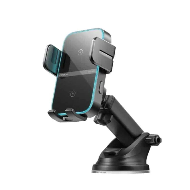 joyroom-jr-zs246s-wireless-car-charger (1) JOYROOM JR-ZS246S 15W Dual Coil Wireless Car Charger LED Light Phone Holder - Image 1