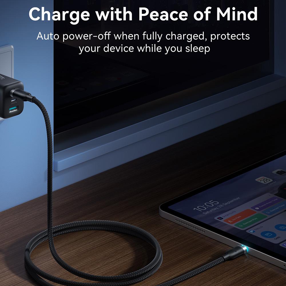 JOYROOM S-A63 StarWay Series 1.2m 100W Type-C to Type-C Auto Power-Off Fast Charging Data Cable 2 JOYROOM S-A63 100W USB-C to USB-C Charging Cable